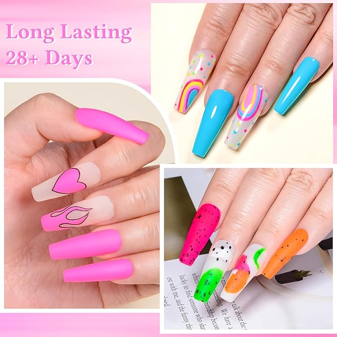 MEET ACROSS 18 Colors Glow in the Dark Gel Nail Polish, Halloween Neon Luminous Gel Polish Set Purple Blue Orange Glow Effect Eggshell Gel for DIY Nail Art Salon