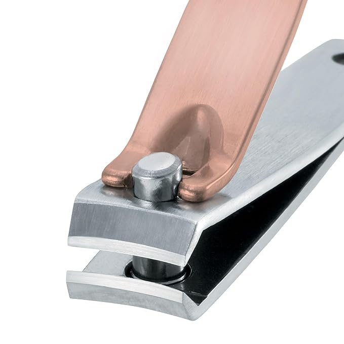Tweezerman Rose Gold Manicure Kit Includes Nail Clipper, Dual-ended Polish Remover Pushy, and 2 Nail Files