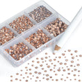 NCB Hotfix Iron on 8000pcs Crystal Rhinestones Round Gem for Crafts Decoration DIY Jewelry Making with a Picking Pen (Golden Champagne, 6Sizes SS3-SS12)
