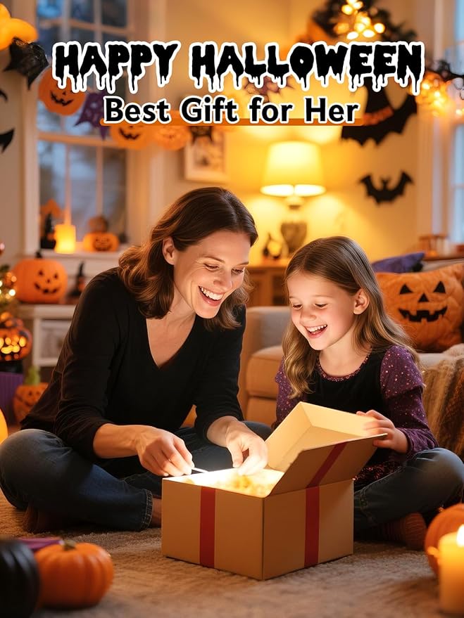 EBANKU Halloween Kid Press on Nails, 24Pcs Almond Fake Nails Kit Full Cover Pumpkin Wed Design Stick on Nail with Nail Glue for Girl