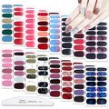 WOKOTO 16 Sheets Gradient Nail Polish Strips For Women Gel Nails Full Nail Wraps Strips, Marble Nail Polish Stickers For Acrylic Nails Polish Decals For Nail Art Gel Strips Stickers For Girls