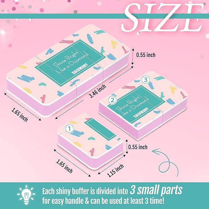 Nail Shiny Buffer Block Gifts for Women - Pink Nail Shine Buffing Blocks Files with 2 Way Smoother & Polisher for Natural Nails, Nail Care Gift Set Party Favors