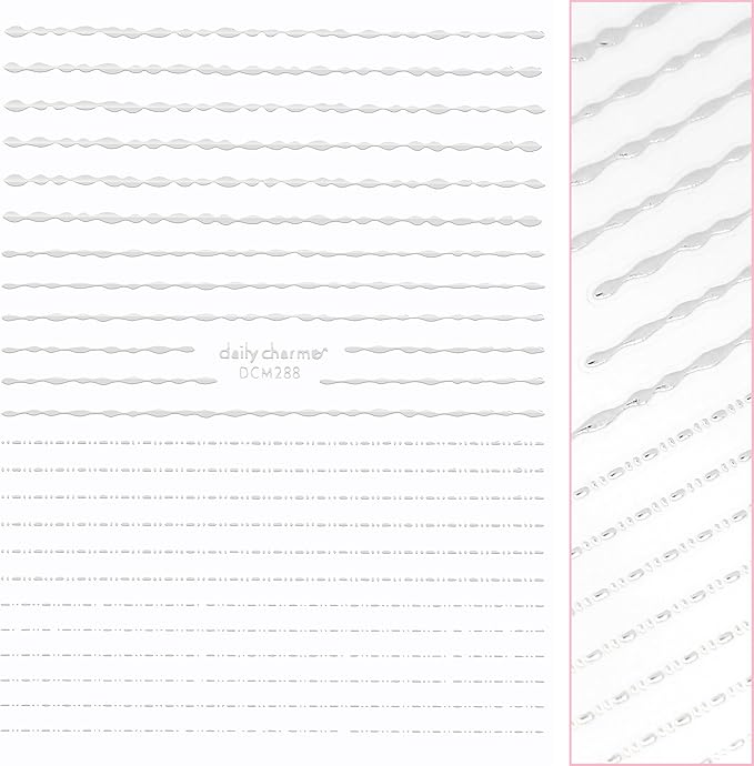 Daily Charme Gold and Silver Decorative Lines Sticker Bundles Metallic Nail Art for Women Girls DIY Nail Decoration
