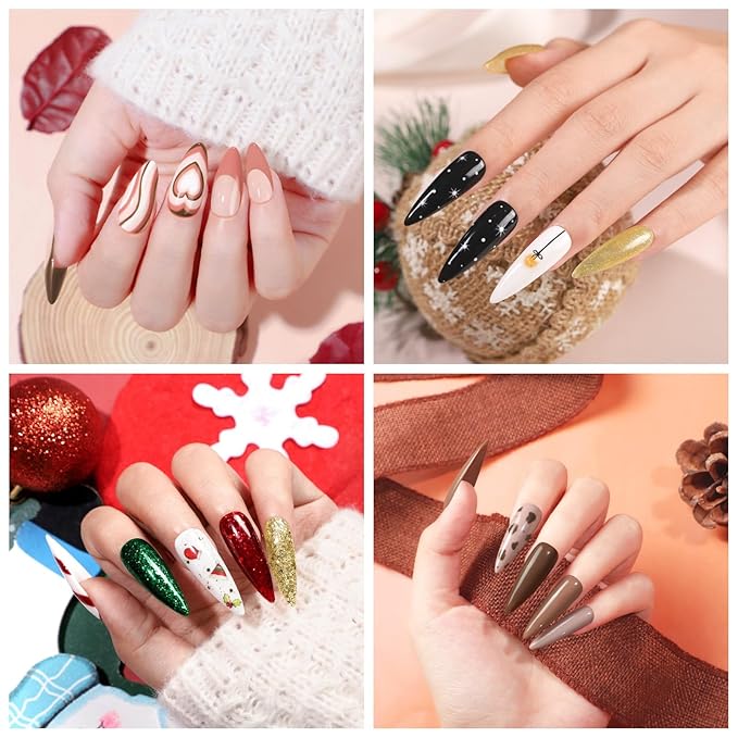 COSCELIA 60 PCS Gel Nail Polish Set, 55 Colors Gel Nail Polish with 5pcs Top Base Coat All Seasons Nail Polish Kit Winter Spring Full Colors Manicure Nail Art Gifts for Women Girls