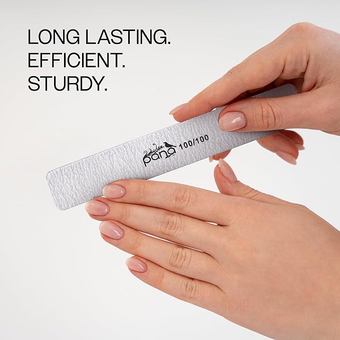 10pcs - PANA Jumbo Double-Sided Emery Nail File for Manicure, Pedicure, Natural, and Acrylic Nails - Zebra (Grit 180/240)