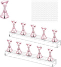 Nail Stands Acrylic Nail Art, 2 Set Magnetic Nail Tips Practice Holder Nail Crystal Holder for Nail Art with Reusable Adhesive Putty Nail Stand for Press On Nails DIY Painting(Rose Gold)
