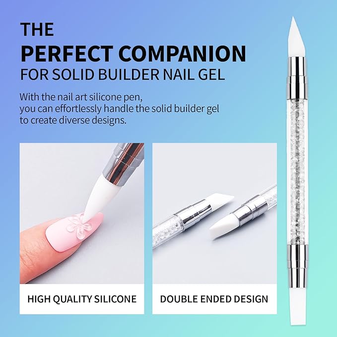 3D Gel Nail Art Kit-Blue Aurora Solid Builder Gel for Nails 3D Sculpting Carving Building Modeling Hard Extension for Beginner DIY Salon at Home Cured Needed