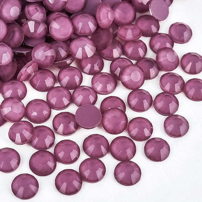 Blinginbox Flatback Rhinestones Round Gems, 1440pcs Luminous Series Glass Stones Neon Gems Non Hotfix Crystal Rhinestones for Nail Charms Crafts Clothes Tumblers,Pearly Purple Neon,SS20.