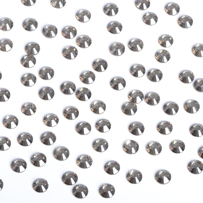 Bymitel Hotfix Crystal Rhinestones Round Gems, Iron on DIY Jewelry Making Flat Back for CraftsBlack Diamond, 3mm(SS12/2880pcs)