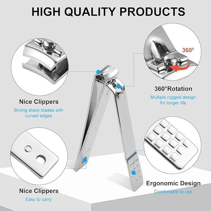 Manicure Pedicure Set - Nail Clippers Toenail Clippers Kit,Professional Manicure Kit Pedicure Kit,Nail Care Kit with,Travel Case, Set of 12