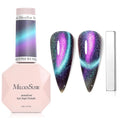 MelodySusie 9D Chameleon Cat Eye Gel Nail Polish, 0.5 Fl Oz Blue Glitter Holographic Magnetic Nail Polish with Magnet, UV Nail Polish for Nail Art Manicure Salon DIY at Home G1702