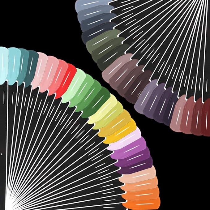 2 Set 100 Tips Clear Nail Art Swatches Sticks Polish Board Display Practice Sticks Tool Transparent Fan-shaped Nail Art Tips False Nail Sticks with Metal Screw Ring Plastic Christmas Gift