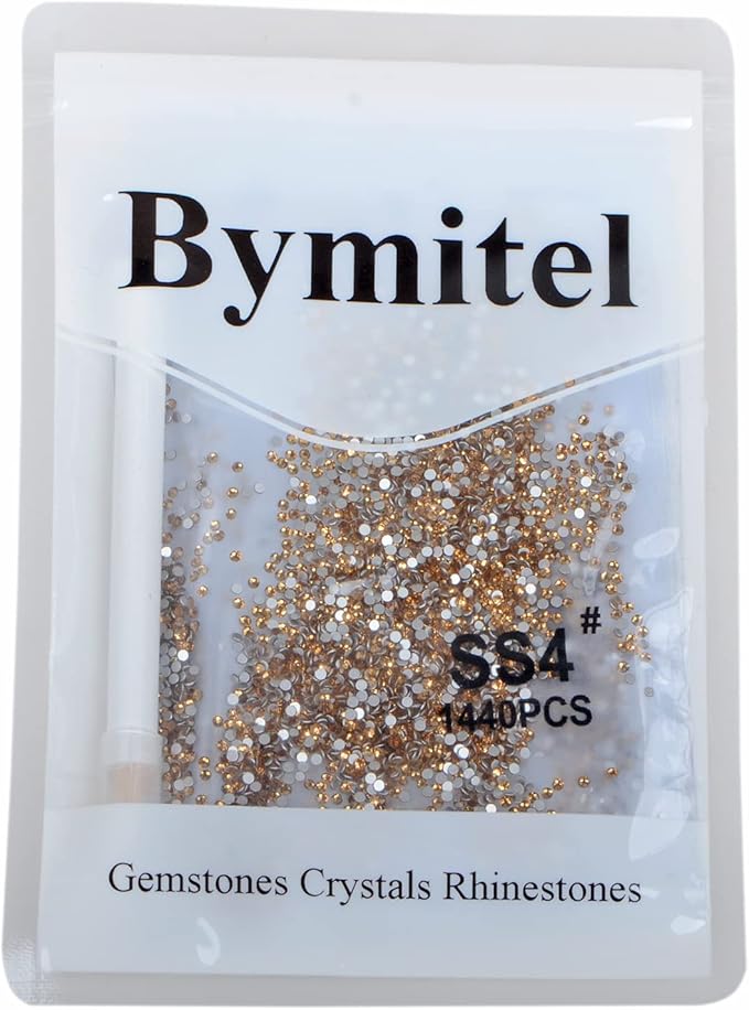 2880PCS Art Nail Rhinestones Non Hotfix Glue Fix Round Crystals Glass Flatback for DIY Jewelry Making with one Picking Pen (ss4 2880pcs, Lt. Topaz)