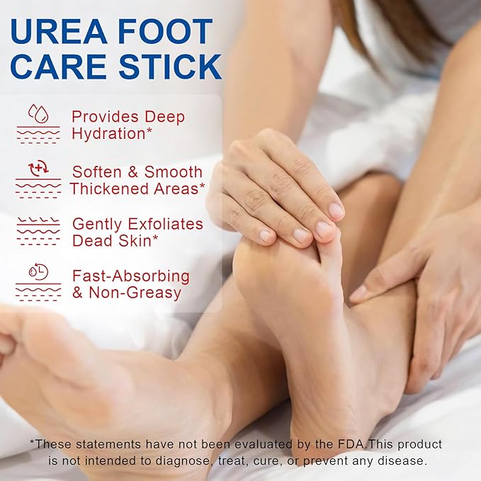 60% Urea with 2% Salicylic Acid Foot Care Stick, Maximum Strength Urea Foot Cream Callus Remover for Dry Cracked Heels, Hands, Knees, Exfoliating Moisturizer, Dead Skin Remover Foot Balm 1.41oz