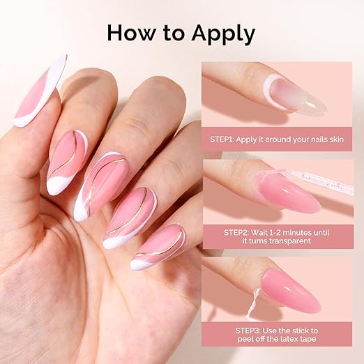 MelodySusie Gel Polish Liquid Latex for Nails Peel off Cuticle Guard for Nail Polish Nail Art Liquid Latex Barrier Protector Manicure Cuticle Protectors with Stick Manicure Home DIY Salon 15ML