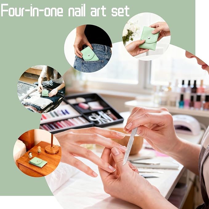 20-Piece Complete Nail Care Kit, Professional Manicure Set with Stainless Steel Tools for Home Use, Travel & Gifts | Portable Nail Clipper Kit in Gleen Case(Gleen)