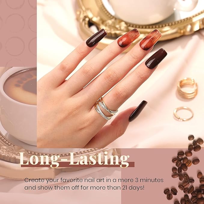 Beetles Neutral Gel Polish Set - Nude Pink Brown Neutral White Colors 6 Colors Gel Nail Polish Set for Nail Art Manicure Soak Off Uv LED Nail Lamp Needed Gifts for Women Coffee Time