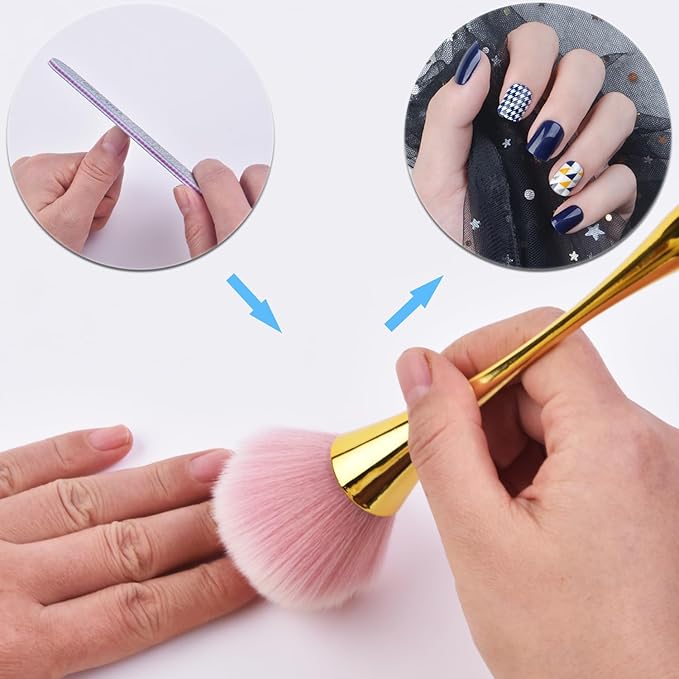 Nail Dust Brush, Nail Art Dust Powder Remover for Cleaning Dust Dip Powder Nail Clean Up Brush Acrylic Nail Tools