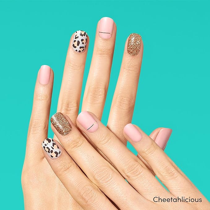 Dashing Diva Gloss Nail Strips Bundle - The Black Cheetah Collection- Cheetahlicious & Hollywood Lane - UV Free, Chip Resistant, Long Lasting Gel Stickers - Contains 2 Sets