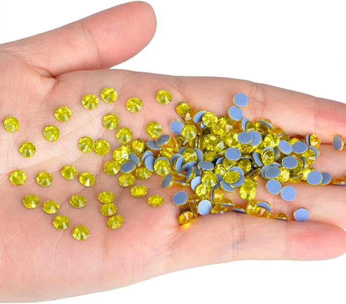 NCB 1440pcs Hotfix Rhinestones Bulk, Crystal Hot Fix Rhinestones for Crafts Clothes DIY Decoration (Citrine, SS20 4.8mm)