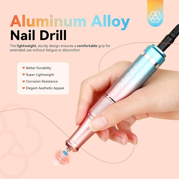 SAVILAND Advance Nail Drill Professional: 40000RPM Pro Electric Nail Drill New Gradient Color Nail D rill Kit LCD Digital Screen Portable Nail File Manicure Pedicure Salon Use at Home