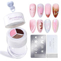 Makartt 5-in-1 Nail Art Gel: ColorPot 3 Colors Gel Nail Polish No Wipe with Nail Stamp for Stamping, French Tips, Ombre Patting, Painting & Sculpting with Silicone Head for DIY Home Salon Use