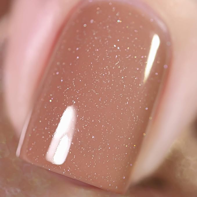 ILNP Portfolio - Soft Camel Neutral Nude Nail Polish, Subtle Holographic, Chip Resistant, 7-Free, Non-Toxic, Vegan, Cruelty Free, 12ml