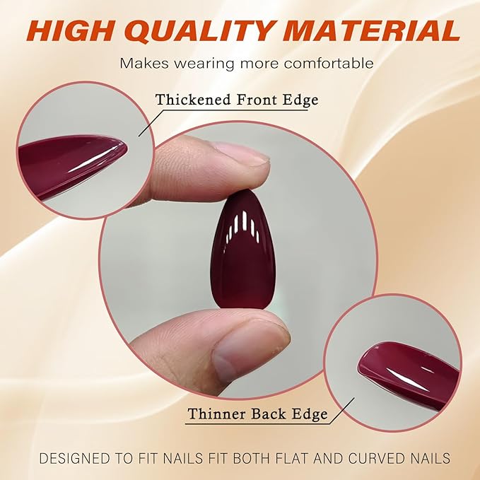 LoveOurHome 576pc Medium Press on Nails Almond Fake Nails Full Cover Acrylic Nails Press ons Nail Short Stiletto Glue on Nail Artificial Fingernail Almond Nail Tips 24 Colors for Women Girls Kids