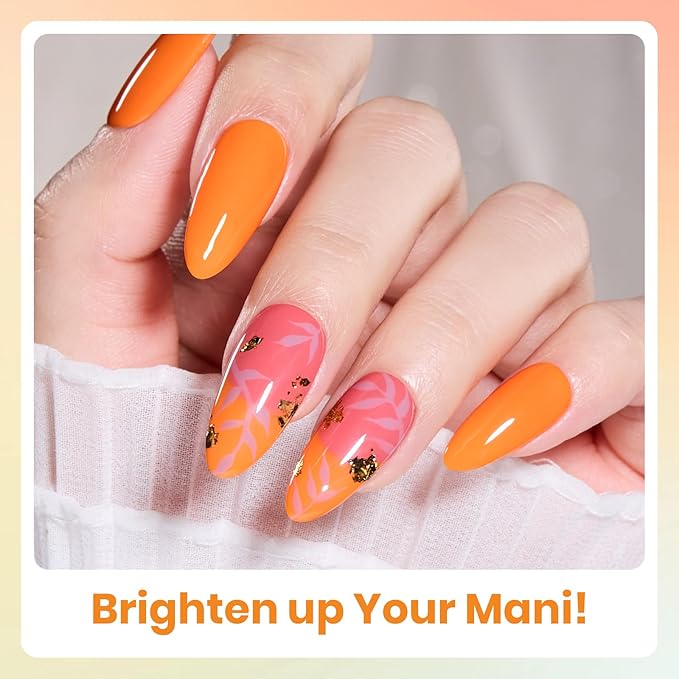 Beetles Blue Gel Polish Set - Hotel California Collection, Baby Sky Blue Orange Dusty Pink Gel Polish Spring Colors Nail Art Manicure Kit Soak Off Uv LED Gel Gift for Girl Women