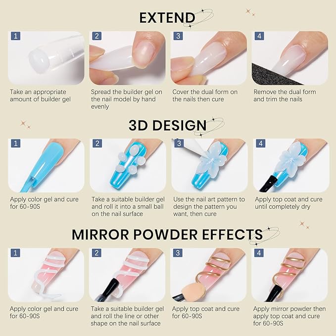 Solid Sculpture Builder Gel, 3D Nail Gel White Non-Stick Hand Nail Extension Gel for Carving Patterns Decoration Nail Art Emboss Hard Gel for Nails Mnicure DIY at Home 14g(0.49 oz)