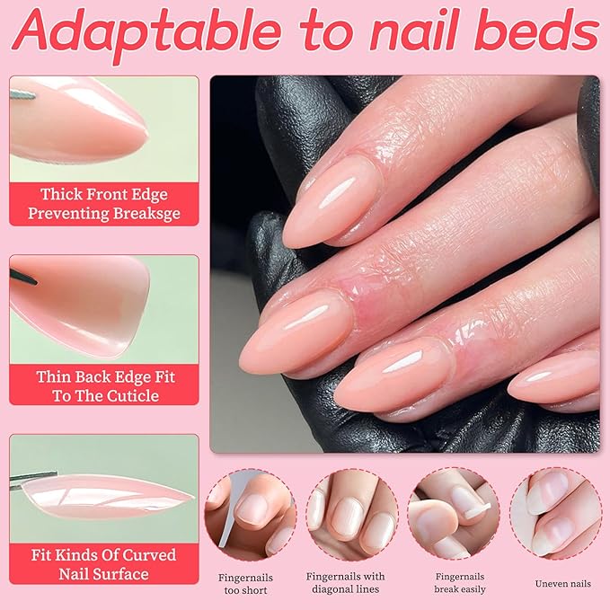 120pc Pink Almond Press on Nails Short Fake Nails Press ons for Women Acrylic Nails Press on Nails&Glue Tabs, Short Pink Press on Nails Almond False Nail Tip Stick on Artificial Fingernail