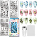 PH PandaHall 3pcs Western Cowboy Nail Stamping Plates, Cowboy Hat Boots Nail Art Templates Southwestern Style Stainless Steel Image Plate Art Stencils for DIY Print Manicures Salon Design Supplies