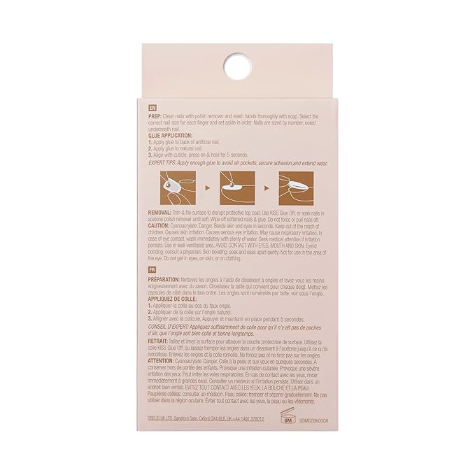 GoldFinger 24 Pcs Press On Nails, Medium Almond Fake Nails, Flower French Tip Gel Stick On Extensions, Reusable Full Cover False Nail Kit with Glue, Manicure Stick & File, 7 Day Long Lasting Wear