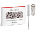 MelodySusie 50 Pcs Nail Drill Bits Super Long Sanding Bands with 6.65mm Crystal Mandrel Bit, 180 Fine Grit Nail File for Acrylic Nails Gel Manicures and Pedicure, Zebra