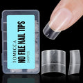 TOMICCA Short Square Nail Tips, Acrylic Half Cover Nail Tips, 10 Sizes Full Matte Gel No C Curve, Nail Extension Tips for Beginner and Professional 240Pcs