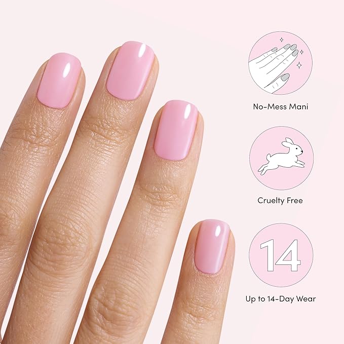 Dashing Diva Gloss Nail Strips Bundle - The Soft Pink Collection - Lovely Pink & Attitude - UV Free, Chip Resistant, Long Lasting Gel Stickers - Contains 2 Sets