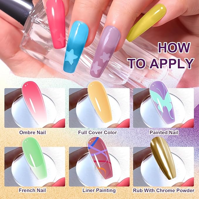 Gradient Painting Gel Set, 6*Plates Ombre Gel Nail Polish Pigment Pat Nails,Long-lasting Silky Texture Highly Saturated French Manicure Soak of UV/Led Home Salon DIY Nail Art G+R+M+A12