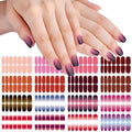 SILPECWEE 16 Sheets Nail Polish Stickers Full Nail Wraps Glitter Solid Color Nail Polish Strips Gel Nail Strips Self Adhesive Fingernail Manicure Stickers Nails for Women with 1pc Nail File