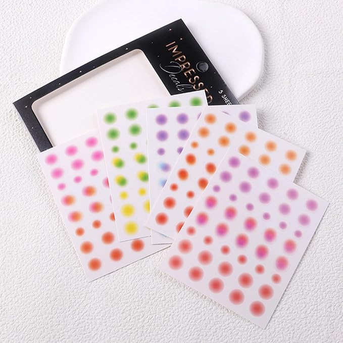 Impressed 5 Sheets Luxury Nail Art Stickers 500+ Gold Customized Nail Decals for Fake Nail Design and Salon Nails Accessories (Aura)