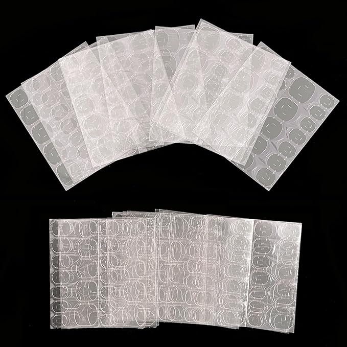 20 Sheets Press on Nails Sticky Tabs,480 PCS Nail Adhesives Tabs Waterproof Gel Glue Stickers Breathable Jelly Double-Sided Adhesive Tapes for Press Ons False Nail Tips Manicure Glue Sticker