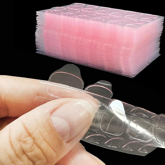 50 Sheets Jelly Double Sided Nail Adhesives Tabs,1200pcs Breathable Press on Nails Sticky Tabs Waterproof Fake Nail Glue Stickers for Press On Nails Application