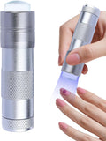 Handheld Nails Art UV Press Light, UV Lamp with French Nail Stamper Head Art Stamp Polish Print Quick Dry Lamp Small Glow Flashlights with 12 LED Lights, Portable Light Nail Dryer for Gel