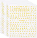 PATIKIL Letter Nail Stickers, 8 Sheet 3D Self-Adhesive English Letter Nail Decals Small Alphabet Art Sticker Metallic Fluorescence Design Manicure for Women DIY Decor, Gold