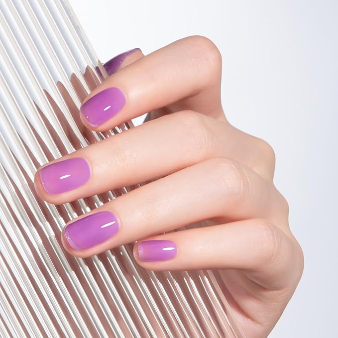 MAYCHAO 15ML Jelly Dreamy Mauve Gel Nail Polish 1Pc Transparent Purple Gel Polish Soak Off UV LED Translucent Nail Polish Nail Art Starter Manicure Salon DIY at Home, 0.5 OZ