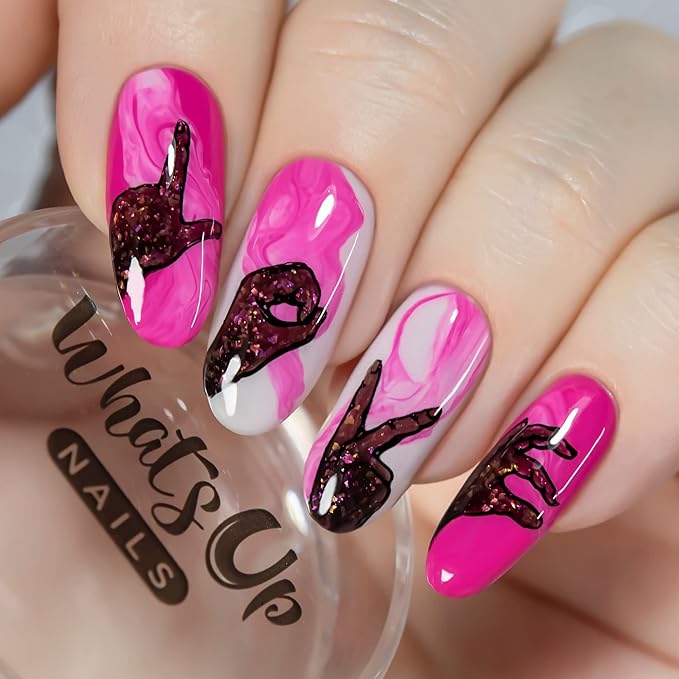 Whats Up Nails - A023 When in Love Stamping Plate for Nail Art Design