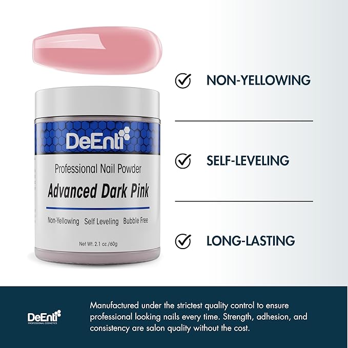 Acrylic Nail Powder - 2oz Dark Pink|Professional Grade, Bubble-Free Acrylic Powder for Nails | Long-Lasting, Chip-Resistant Nail Acrylic Powder for Carving, Extensions & Fake Nails