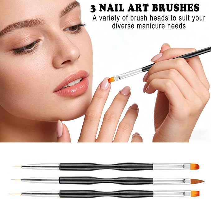 Nail Art Tool, 5 Pcs Nail Dotting Pens, 3 Pcs Nail Brushes and Nail Liner Pens, 3 Pcs Nail Art Striping Tape Lines, Nail Art Design Tools