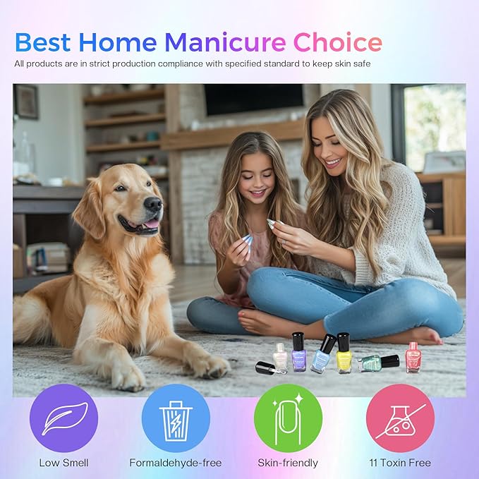 Morovan Pearl Nail Polish Set: Aurora Ombre Shimmer Iridescent Mermaid Spring Pastel Fingernail Polish Kit Blue Purple Pink Glitter Sparkle Quick Dry Nail Art Design Gift for Women Girls