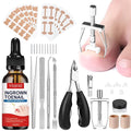 Ingrown Toenail Removal Kit, Ingrown Toenail Tool Kit with Ingrown Toenail Corrector, Ingrown Toenail Drops, Corrector Patch, Toenail Clipper, Nail File Lifter Tools