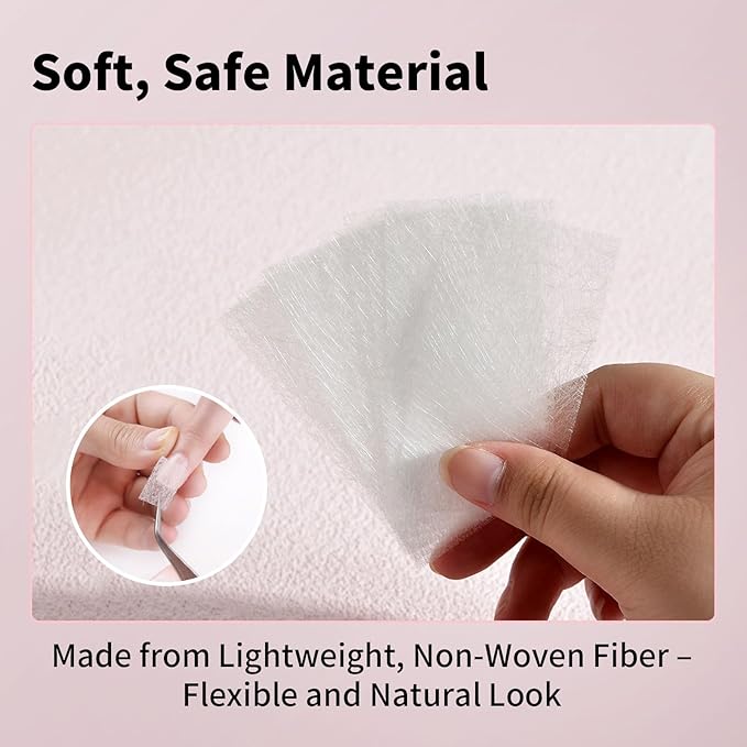 100PCS Fiberglass Nail Wrap Extension Kit Nails Repair Natural Silk Paper Towels Fiber Wraps for Broken Nail Fix Extender DIY Nail Art Accessories for Home Use